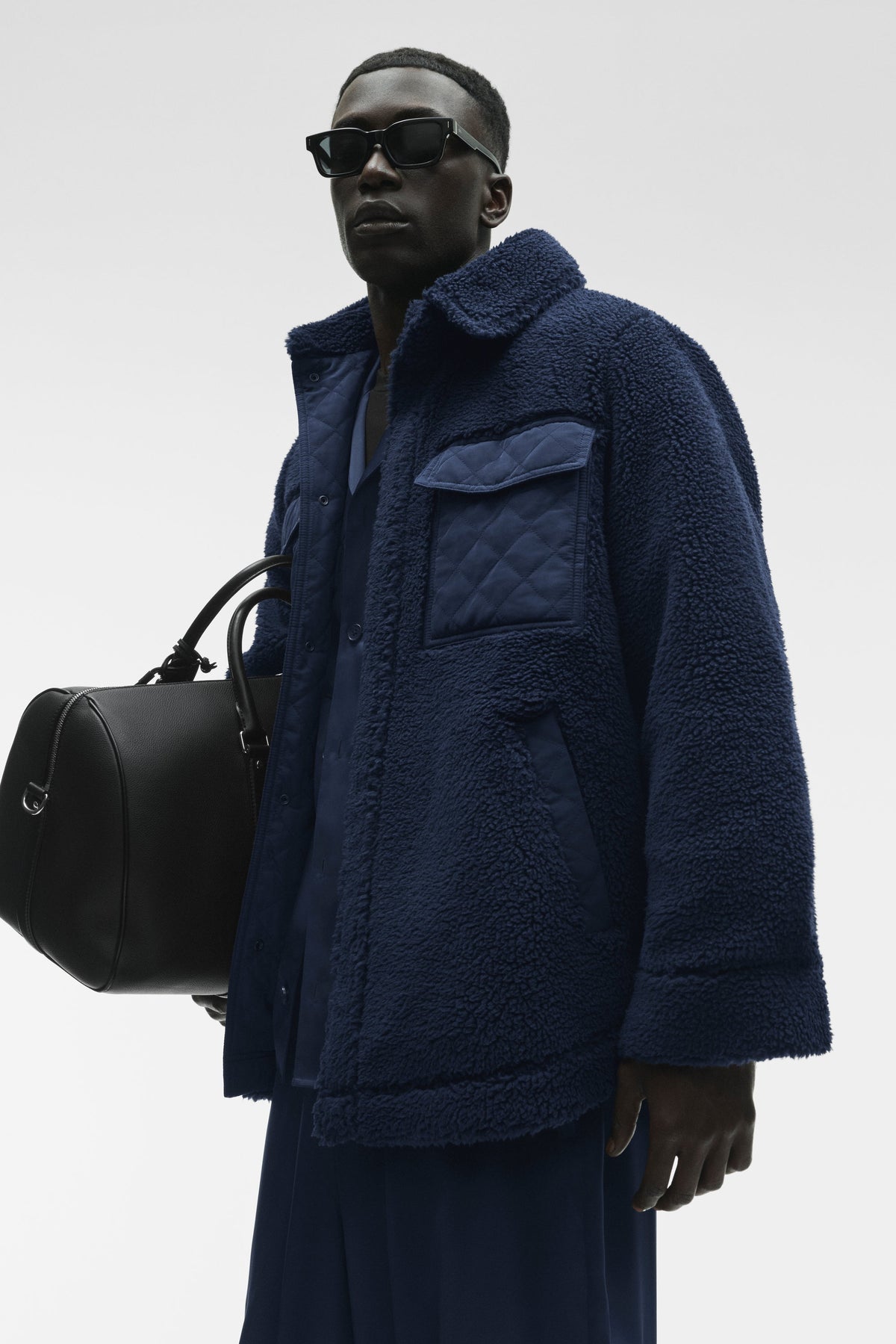 Sherpa Edge Shacket - Navy